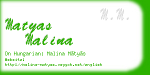 matyas malina business card